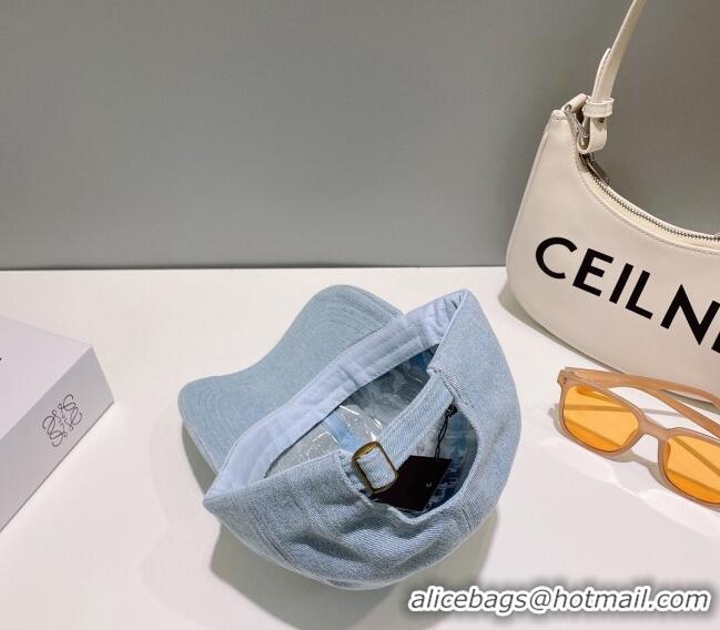 Reasonable Price Chanel Denim Baseball Hat 0414 Light Blue 2023