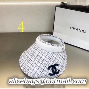 Promotional Chanel Tweed Visor Hat C0407 Black/White 2023