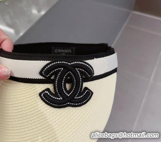 Traditional Specials Chanel CC Straw Visor Hat 0407 Beige 2023