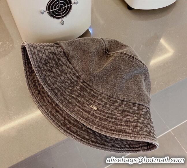 Most Popular Chanel Denim Bucket Hat 040702 Grey 2023