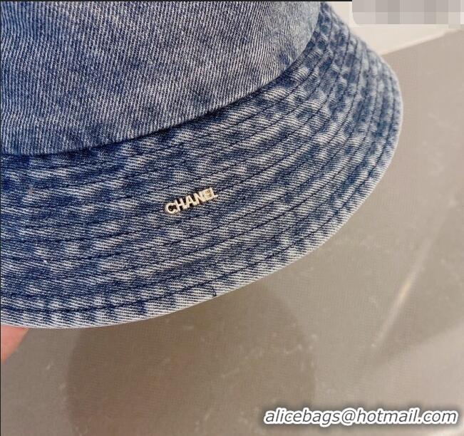 Good Quality Chanel Denim Bucket Hat 040702 Blue 2023