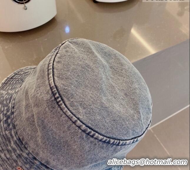 Good Quality Chanel Denim Bucket Hat 040702 Blue 2023