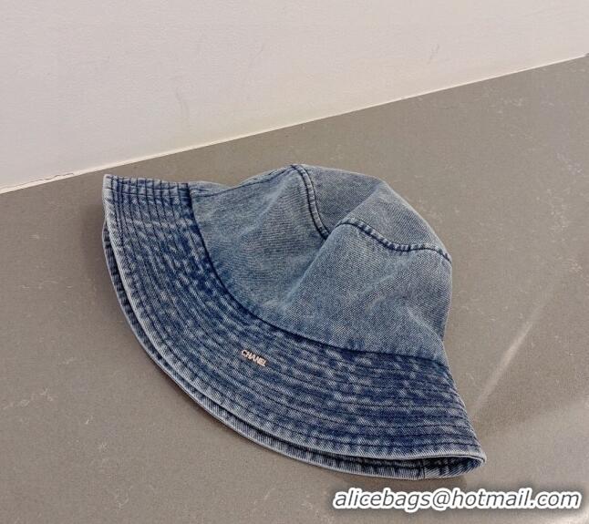 Good Quality Chanel Denim Bucket Hat 040702 Blue 2023