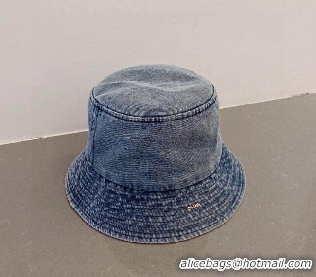 Good Quality Chanel Denim Bucket Hat 040702 Blue 2023