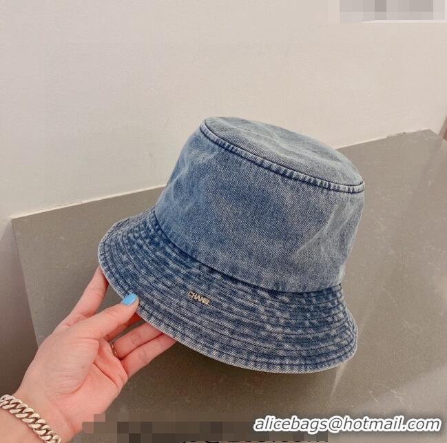 Good Quality Chanel Denim Bucket Hat 040702 Blue 2023