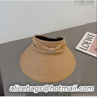 Trendy Design Chanel Straw Visor Hat with Bow CH040702 Khaki 2023