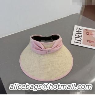 Super Quality Chanel Straw Visor Hat with Bow CH040702 Pink 2023