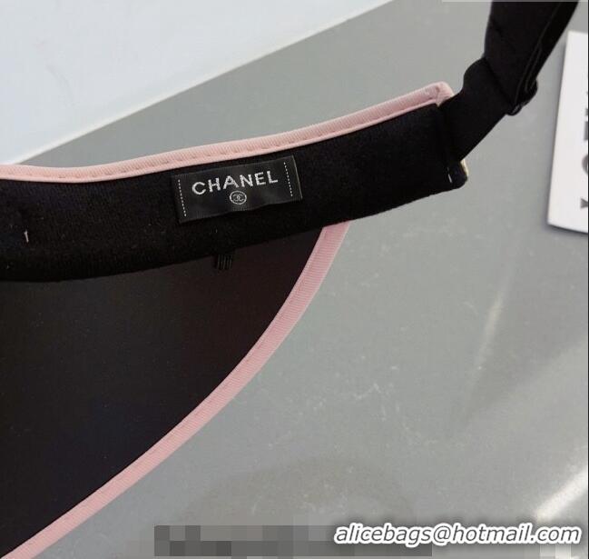 Super Quality Chanel Straw Visor Hat with Bow CH040702 Pink 2023