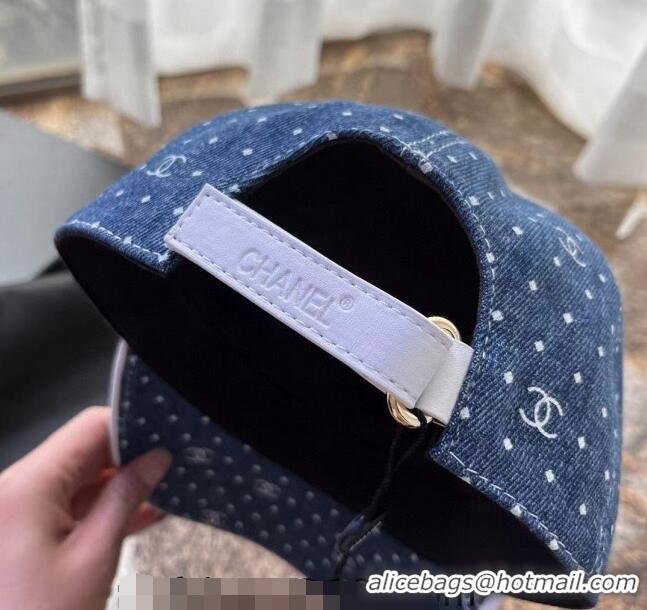 Top Quality Chanel CC Denim Baseball Hat 0407 Dark Blue 2023