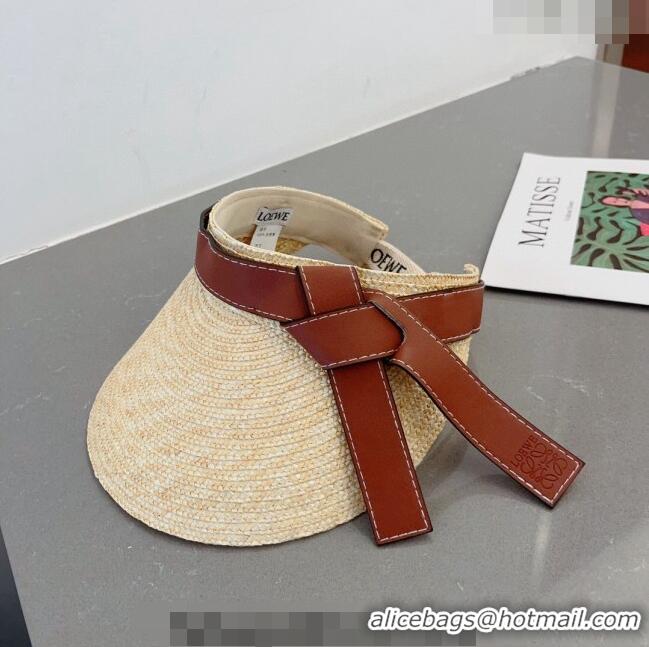 Super Quality Loewe Gate Visor Straw Hat 0311 Beige/Brown 2023