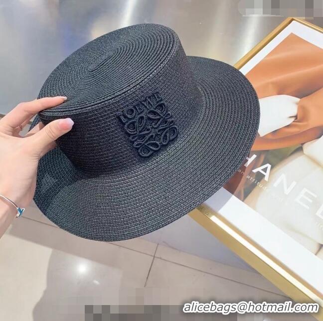 Luxury Cheap Loewe Straw Hat 030813 Black 2023