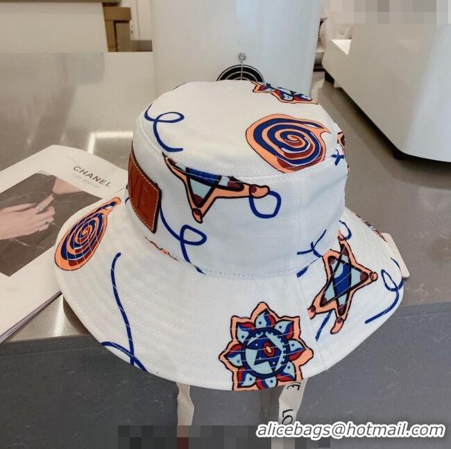 Unique Style Loewe Print Bucket Hat 030808 White 2023