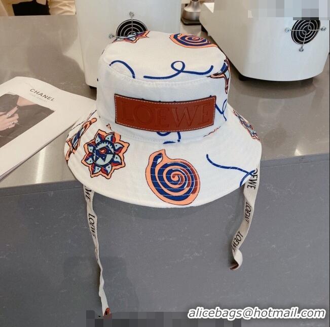 Unique Style Loewe Print Bucket Hat 030808 White 2023