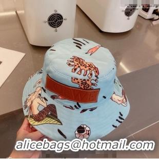 Grade Quality Loewe Print Bucket Hat 030808 Blue 2023