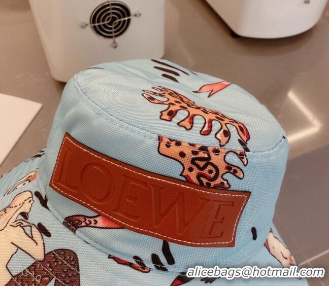 Grade Quality Loewe Print Bucket Hat 030808 Blue 2023