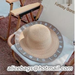 Super Quality Loewe Wide Brim Straw Hat L0834 Beige/Grey 2023