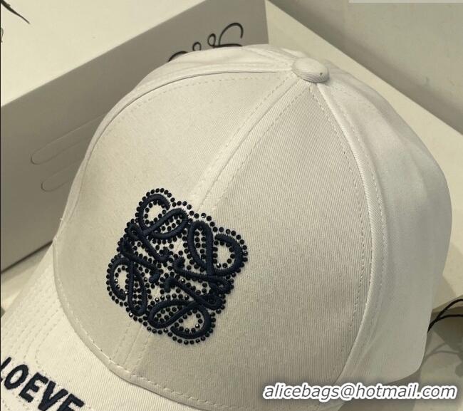 Good Taste Loewe Anagram Baseball Hat L0407 White 2023