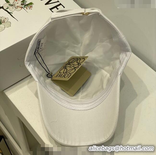 Good Taste Loewe Anagram Baseball Hat L0407 White 2023