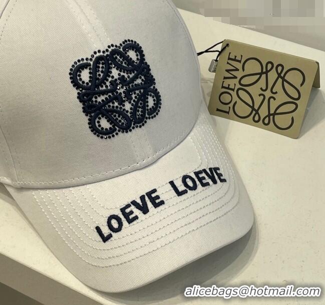 Good Taste Loewe Anagram Baseball Hat L0407 White 2023