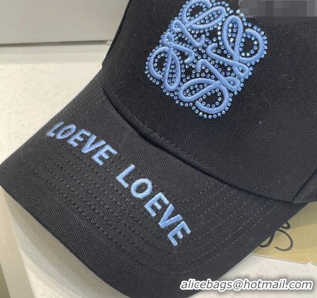 Most Popular Loewe Anagram Baseball Hat L0407 Black 2023