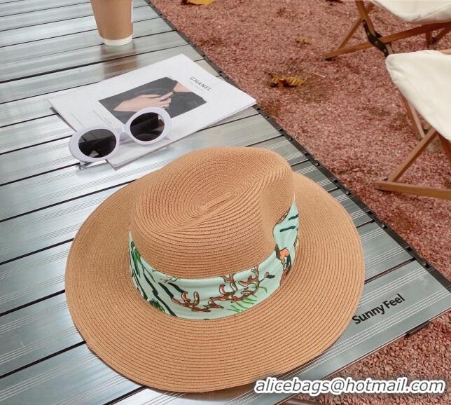 Super Quality Loewe Wide Brim Straw Hat Beige/Grey 2023