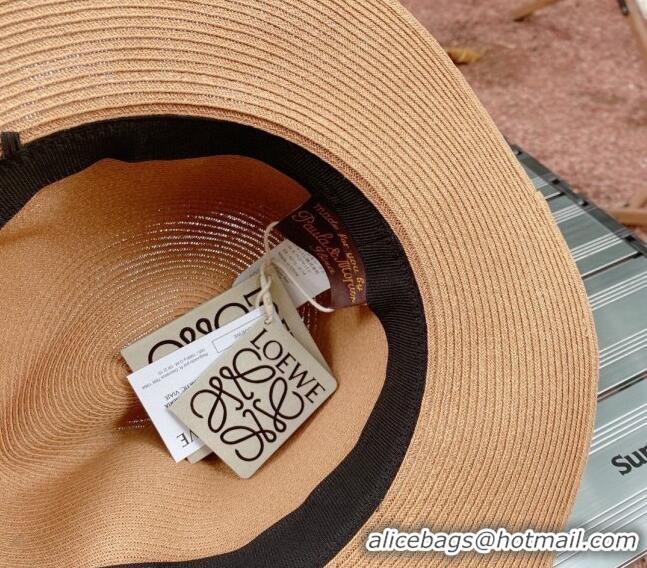 Super Quality Loewe Wide Brim Straw Hat Beige/Grey 2023