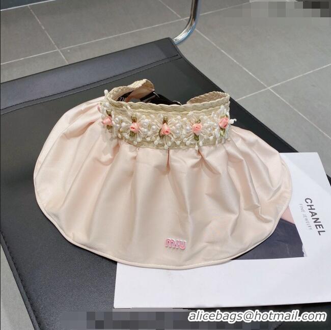 Shop Promotional Miu Miu Bloom Visor Hat MM3190 Light Pink 2023