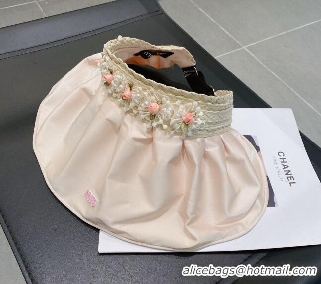 Shop Promotional Miu Miu Bloom Visor Hat MM3190 Light Pink 2023