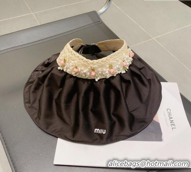 Super Quality Miu Miu Bloom Visor Hat MM3190 Black 2023