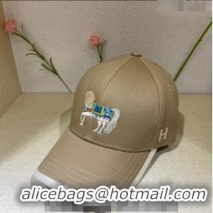 Well Crafted Hermes Horse Baseball Hat 021613 Khaki 2023