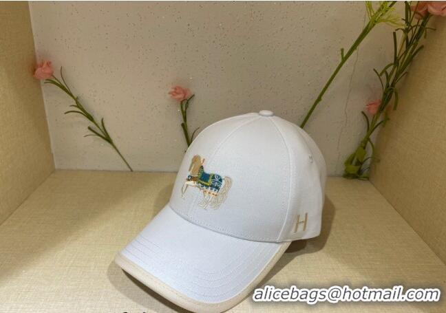 Shop Promotional Hermes Horse Baseball Hat 021613 White 2023