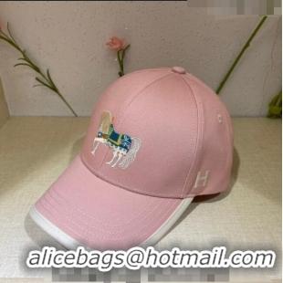 Luxury Cheap Hermes Horse Baseball Hat 021613 Pink 2023