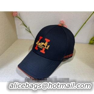 Luxury Cheap Hermes Horse Baseball Hat 021618 Black 2023