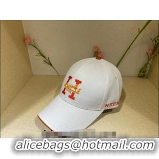 Well Crafted Hermes Horse Baseball Hat 021618 White 2023