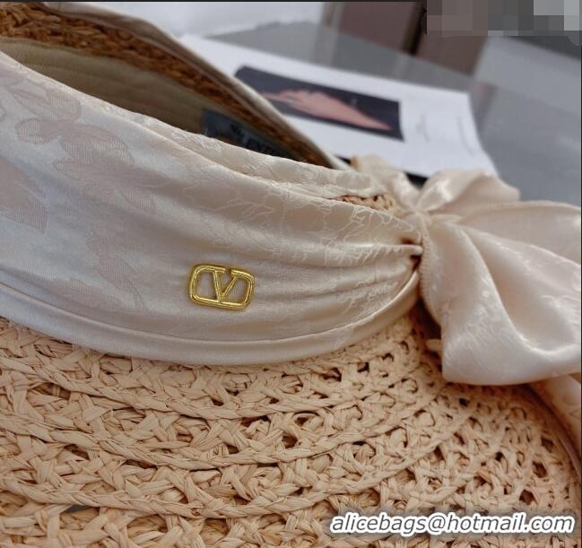 Reasonable Price Valentino VLogo Visor Straw Hat VA1650 Beige 2023