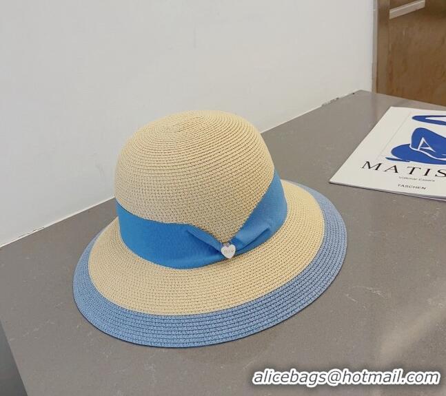 Top Design Miu Miu Straw Bucket Hat with Heart Band MM0311 Blue 2023