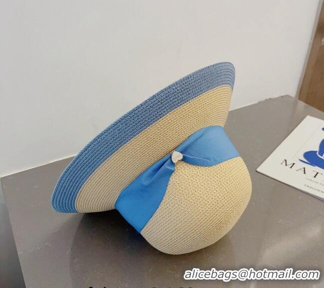 Top Design Miu Miu Straw Bucket Hat with Heart Band MM0311 Blue 2023