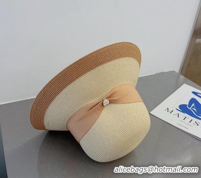 Well Crafted Miu Miu Straw Bucket Hat with Heart Band 0311 Beige 2023