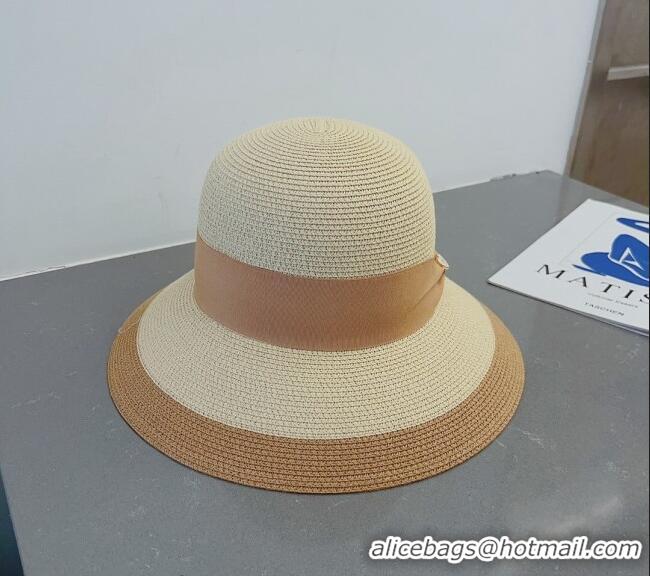 Well Crafted Miu Miu Straw Bucket Hat with Heart Band 0311 Beige 2023