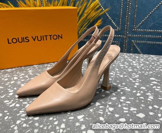 Good Looking Louis Vuitton Sparkle Leather Slingback Sandals with Signature Nude 208119