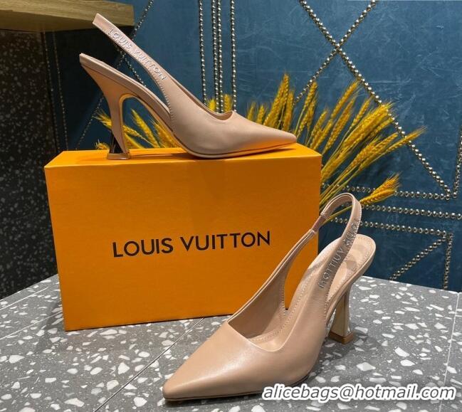 Good Looking Louis Vuitton Sparkle Leather Slingback Sandals with Signature Nude 208119