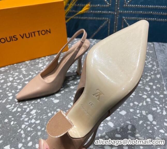 Good Looking Louis Vuitton Sparkle Leather Slingback Sandals with Signature Nude 208119