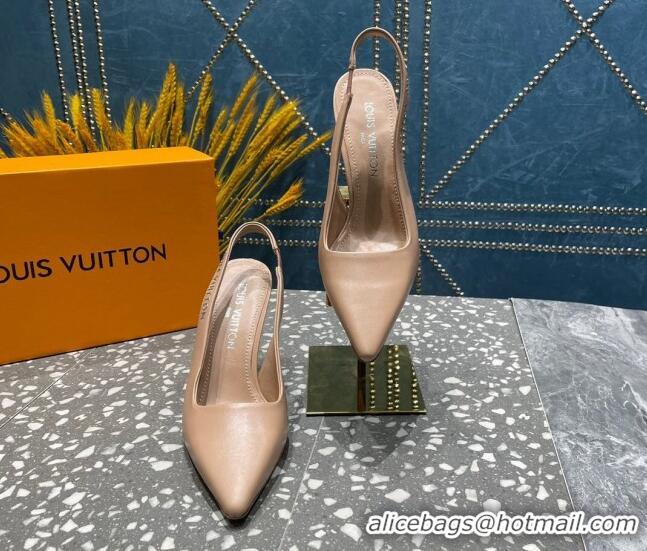 Good Looking Louis Vuitton Sparkle Leather Slingback Sandals with Signature Nude 208119