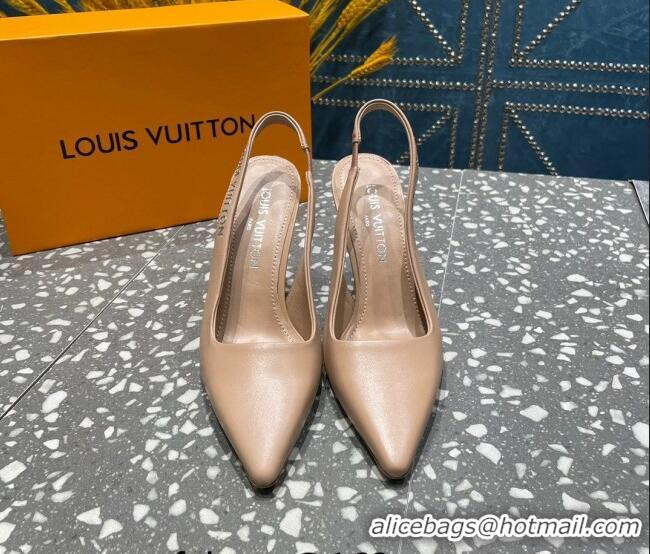 Good Looking Louis Vuitton Sparkle Leather Slingback Sandals with Signature Nude 208119