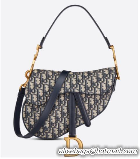 Well Crafted SADDLE BAG WITH STRAP Blue Dior Oblique Jacquard M0455CTZ