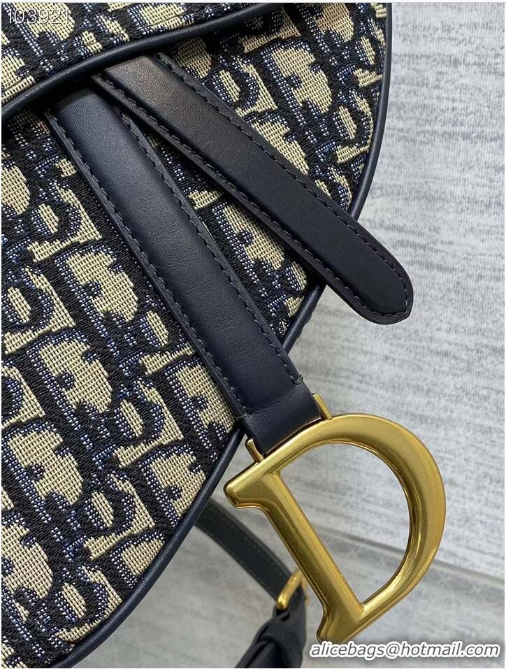 Well Crafted SADDLE BAG WITH STRAP Blue Dior Oblique Jacquard M0455CTZ