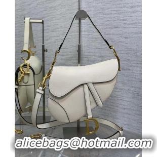 Top Quality Dior SADDLE BAG WITH STRAP Latte Grained Calfskin M0455CBA