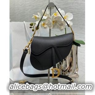 Promotional Dior SADDLE BAG WITH STRAP Grained Calfskin M0455CBA black