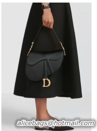 Promotional Dior SADDLE BAG WITH STRAP Grained Calfskin M0455CBA black