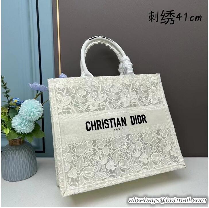 Top Quality LARGE DIOR BOOK TOTE Effect M1286ZSEL White